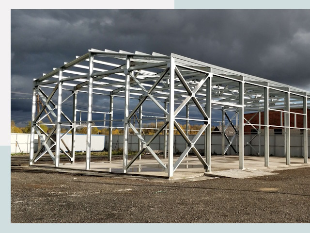 Двускатные ангары в Елец от 616 руб. за квадрат