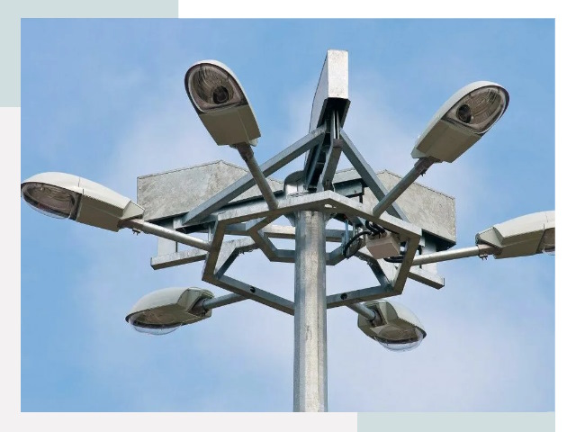 Монтаж осветительных мачт в ельце